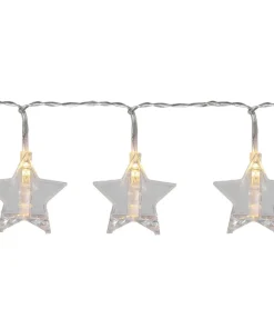 LED Minilichterkette Sterne Klammerfunktion Mini Lichterkette warmweiß 210 cm