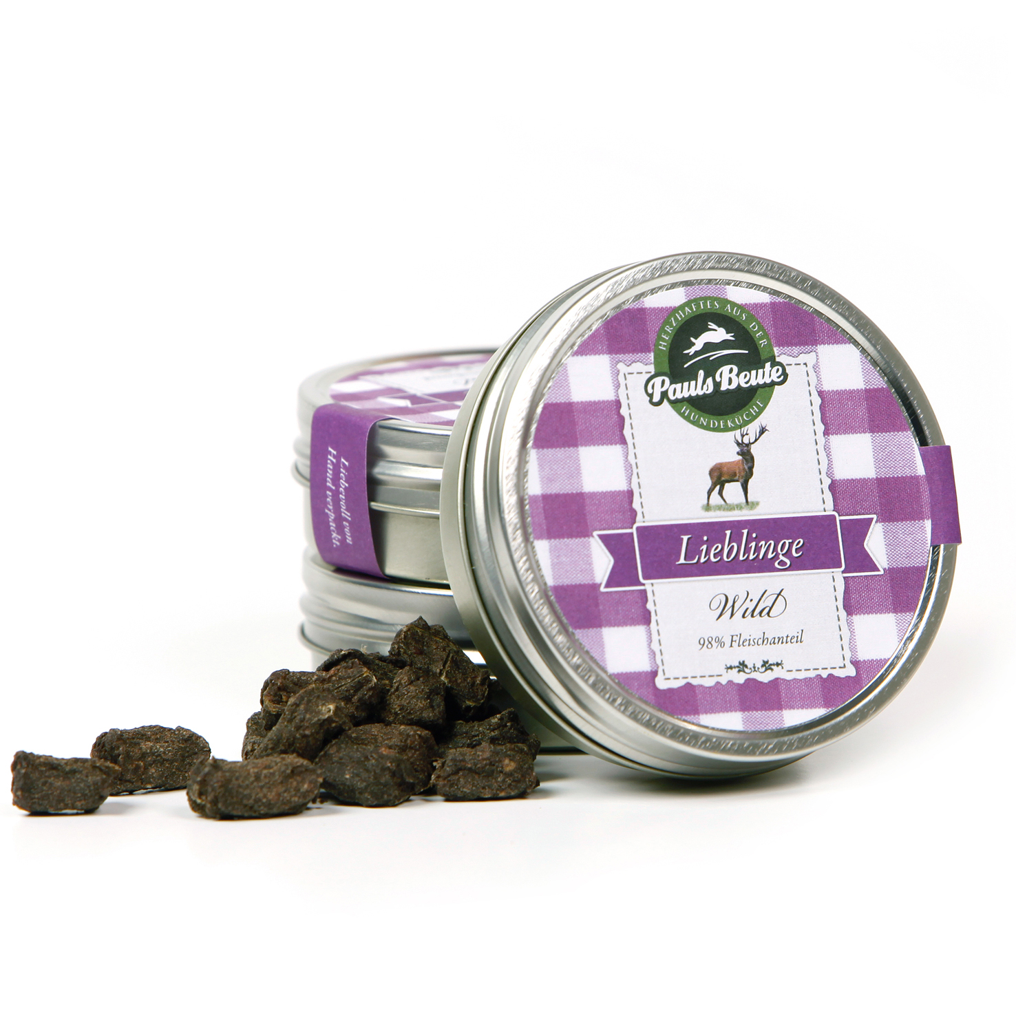 Pauls Beute Leckerli-Dose (98% Fleischanteil), Wild