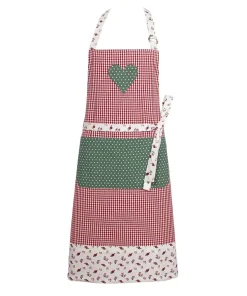 Latzschürze Schürze Kochschürze Landhaus Premium VRONI Stoffmix bunt Herz