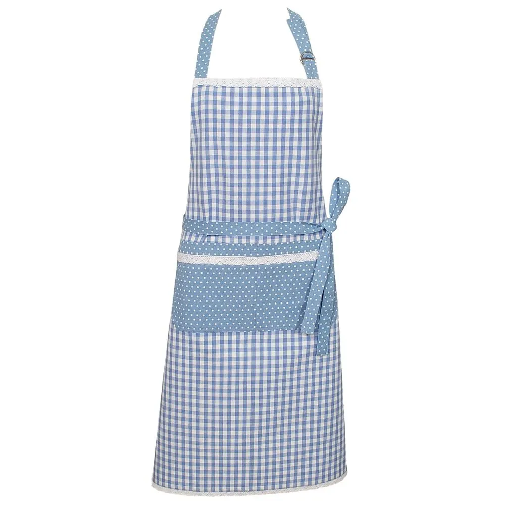 Latzschürzen Schürzen Landhaus Premium HANNE Punkte Karo & Spitze Küche 3 Farben – Bild 3