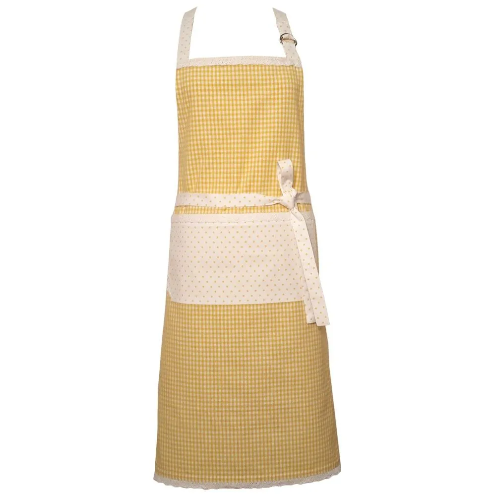 Latzschürzen Schürzen Landhaus Premium HANNE Punkte Karo & Spitze Küche 3 Farben – Bild 5