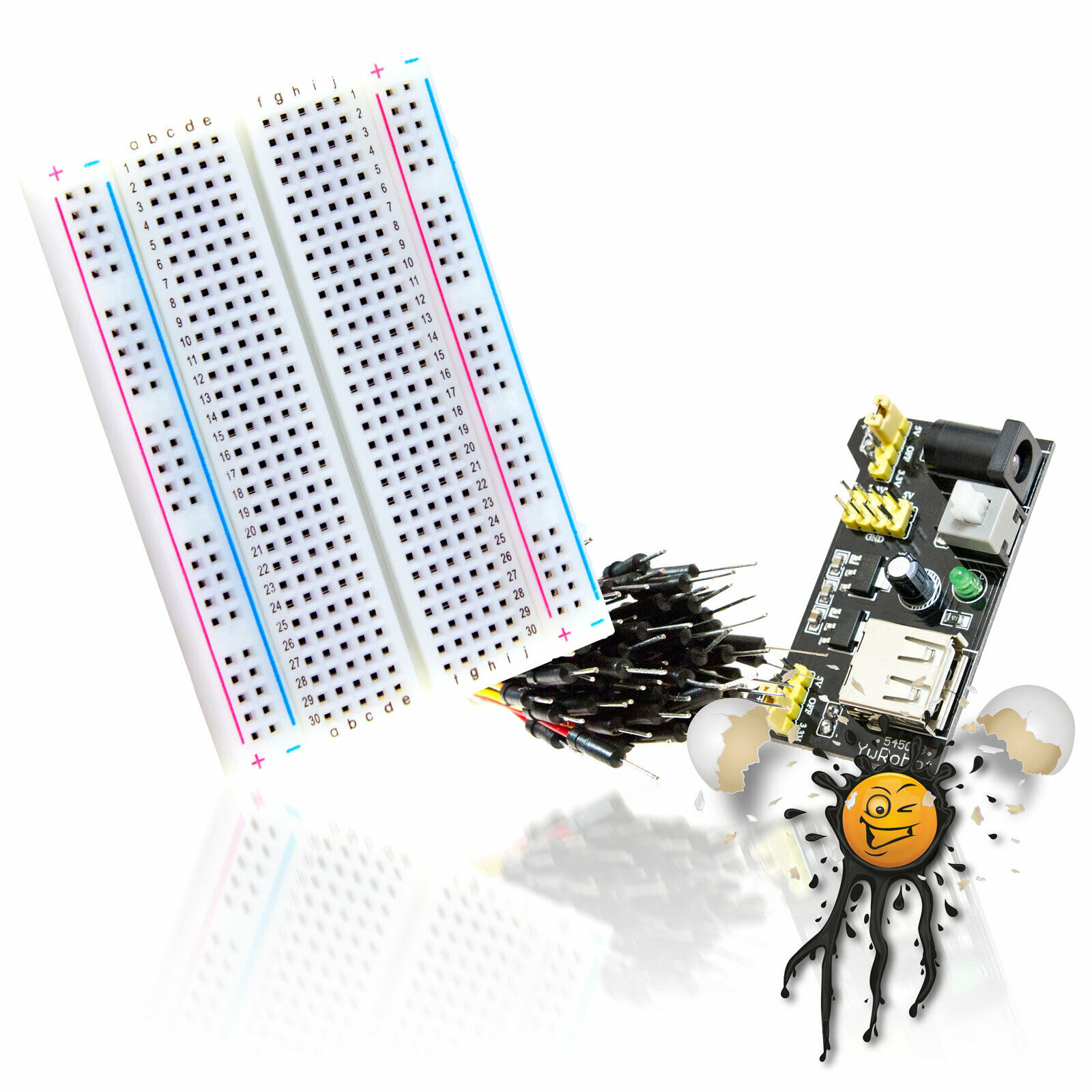 MB102 Arduino IoT ESP8266 Breadboard 400 Power Supply Jumper Kabel Set – Bild 2