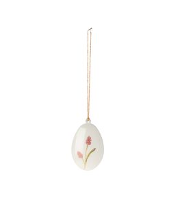 Maileg – Ornament, „Osterei Blume“, rosa, glatt, Metall