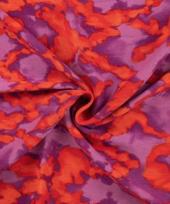 Leichter Viskosestoff, Crinklestoff, Batik Musterung Pink / Orange