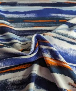Sommersweat, grafische Musterung, Orange / Blau