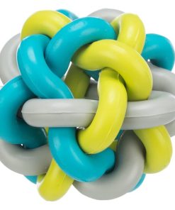 Knotenball, petrol/grau/grün (Naturgummi), klein 7cm