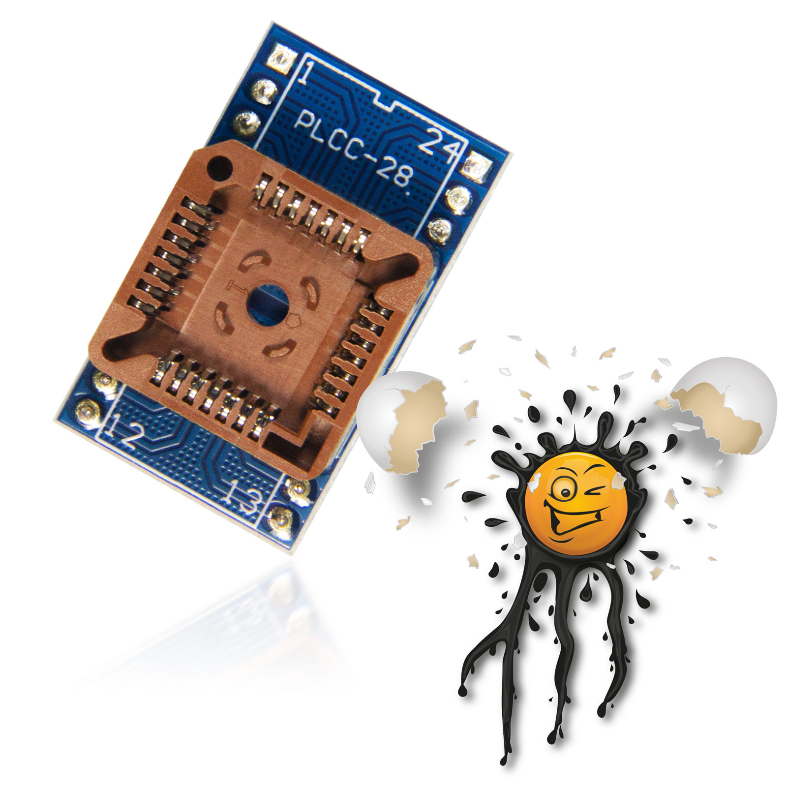 QFJ28 PLCC28 DIL to 2,54 Dip Adapter – Bild 3