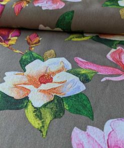 Fließender Polyester Satin – Musterung Blumen