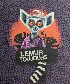Jersey, Lemur Motiv Lila – 90 x 150 cm