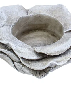 Grabschmuck Rose in grau Pflanztopf Deko Ø 14,5×7,5 cm