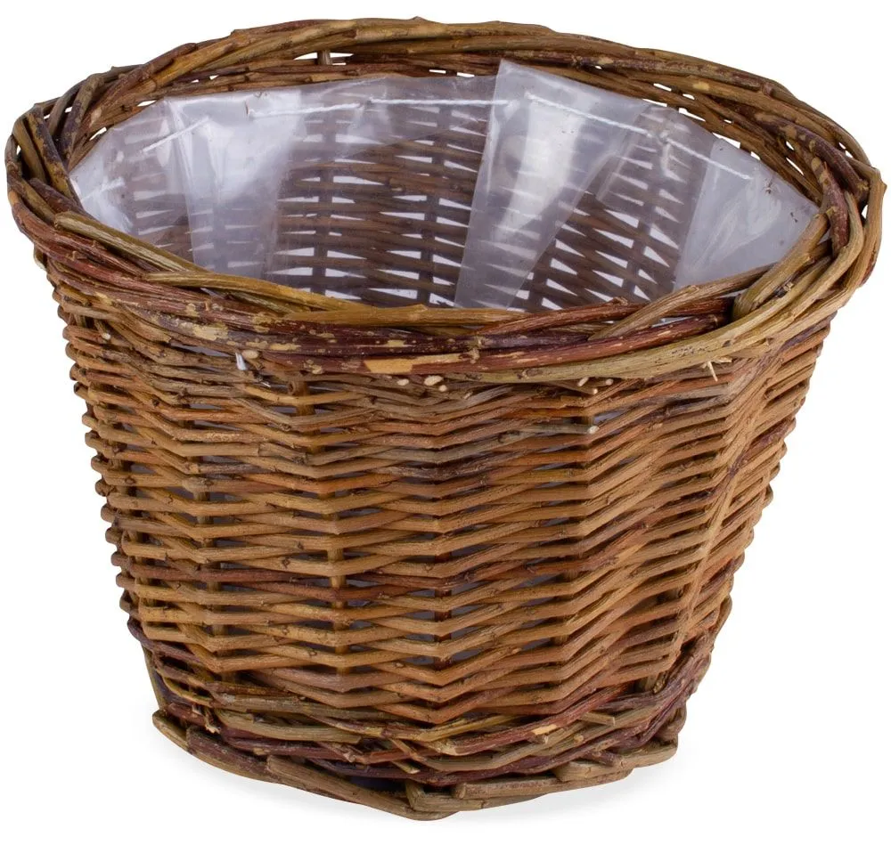 Pflanzkörbe Weidekörbe Pflanzgefäße Übertöpfe rund foliert braun 1 Stk 6 Größen – Bild 4