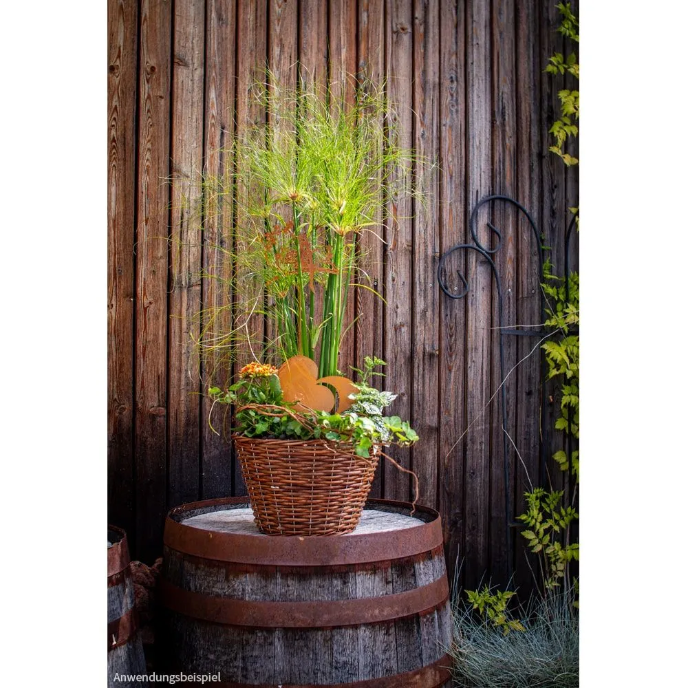 Pflanzkörbe Weidekörbe Pflanzgefäße Übertöpfe rund foliert braun 1 Stk 6 Größen – Bild 9