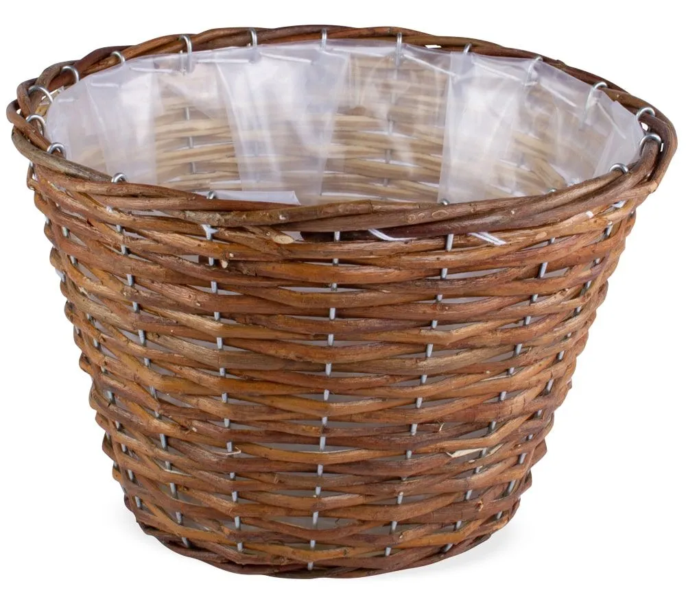 Pflanzkörbe Weidekörbe Pflanzgefäße Übertöpfe rund foliert braun 1 Stk 6 Größen – Bild 5