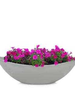 Pflanzschale oval für draußen Stein-Optik hell-grau in 2 Größen