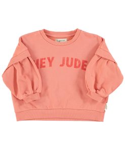PiuPiuChick – Sweatshirt, PINK w/ „hey jude“ print, Biobaumwolle