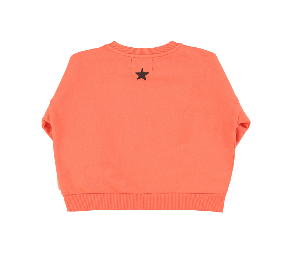 PiuPiuChick – Sweatshirt, ORANGE w/ „music“ print, Biobaumwolle – Bild 3