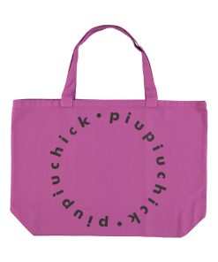 PiuPiuChick – Tragetasche, groß, „XL LOGO“, Canvas, Fuchsia