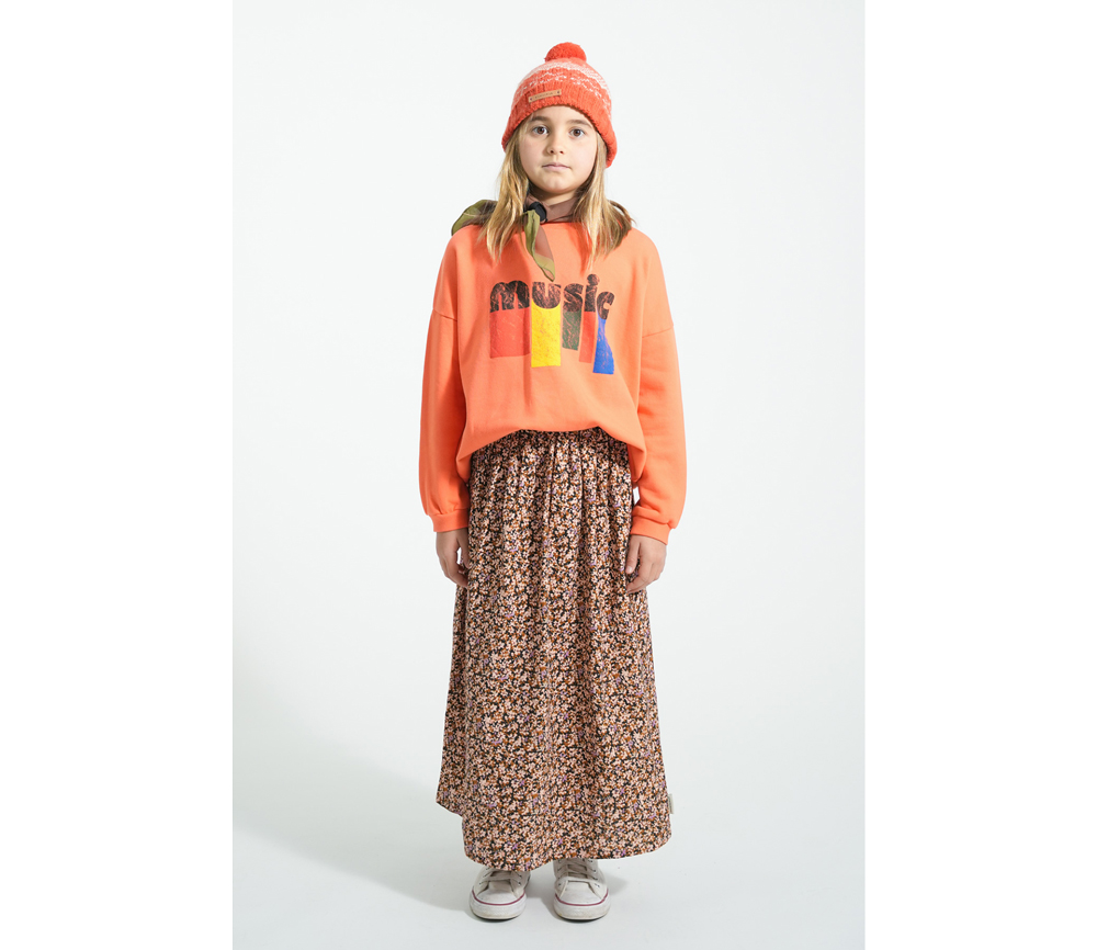 PiuPiuChick – Sweatshirt, ORANGE w/ „music“ print, Biobaumwolle – Bild 7