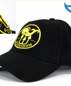 Poseidon Base Cap Fish gelb gesticktes Logo Schirmmütze schwarz black All Good N