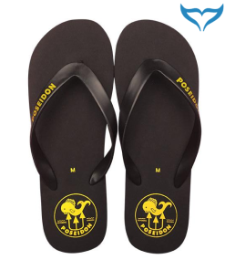 Poseidon Flip Flop schwarz mit Poseidon Logo S XL Zehe Badelatschen Sandalen Neu