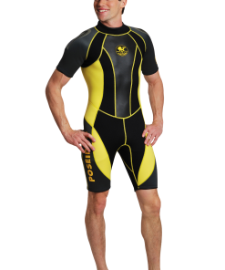 Poseidon Wetsuit Journey Shorty XS 3mm schwarz gelb black yellow Herren male Neu