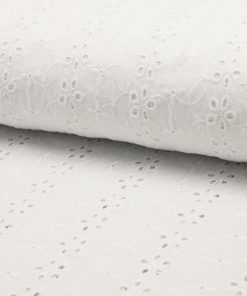 Baumwollstoff, Lochstickerei Ecru, Muster 2