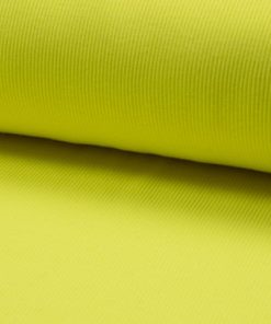 Bündchenware, rundgestrickte Schlauchware, unifarben Neon-Gelb