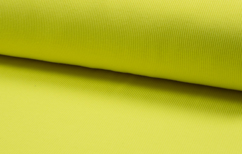 Bündchenware, rundgestrickte Schlauchware, unifarben Neon-Gelb