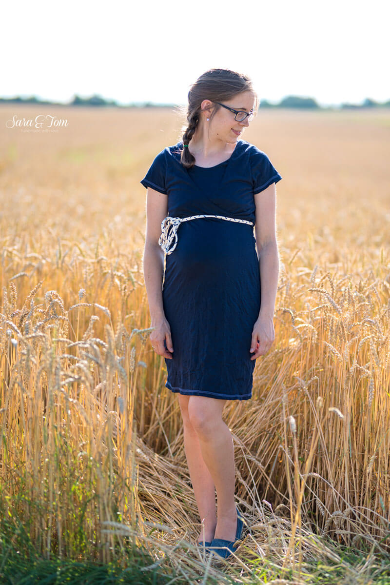 Schwangerschaftskleid, Stillkleid “CASSANDRA”, Gr. 158 – Damengr. 46 – Bild 3