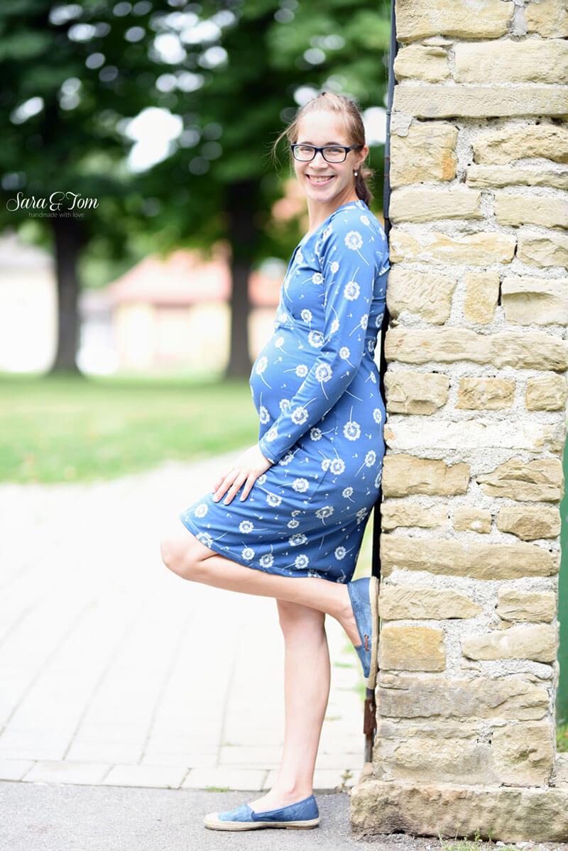 Schwangerschaftskleid, Stillkleid “CASSANDRA”, Gr. 158 – Damengr. 46 – Bild 6