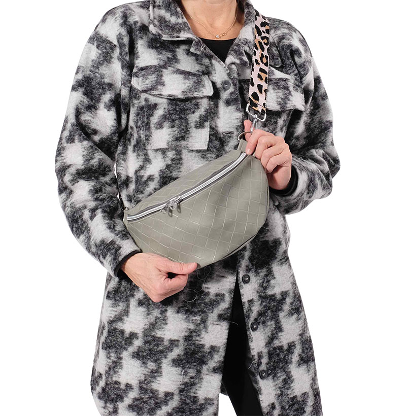 Nähset / Stoffpaket Tasche Tarika – geflochtenes Kunstleder Cognac – Bild 3