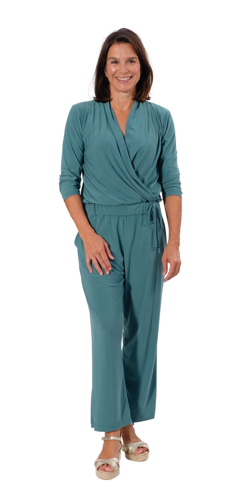 Mischgewebe, Slinky Jersey – extra leicht, unifarben Petrol – Bild 3