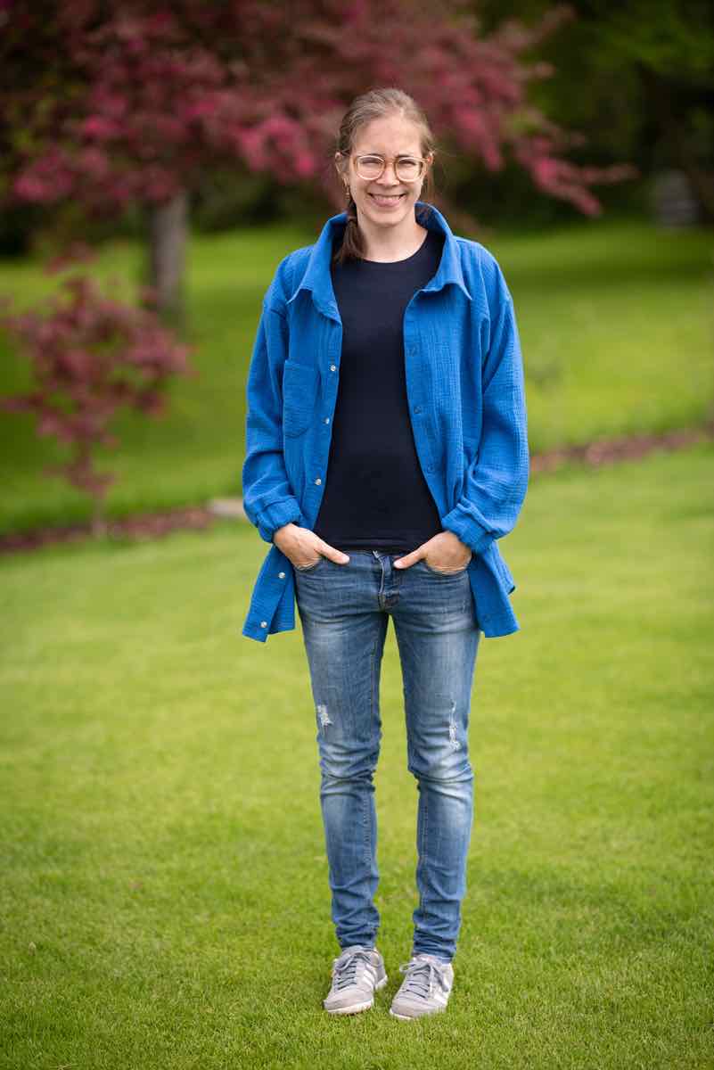 Gauze, Musselin Stoff – unifarben Royalblau – Bild 4