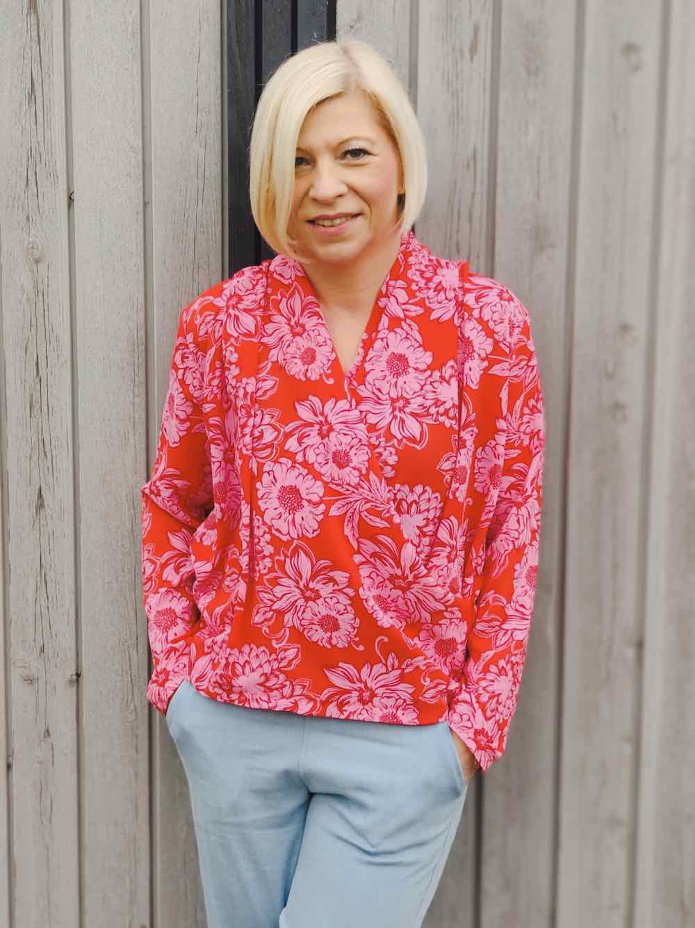 Wickelbluse, Bluse “TONJA”, Gr. 158 – Damengr. 46 – Bild 5