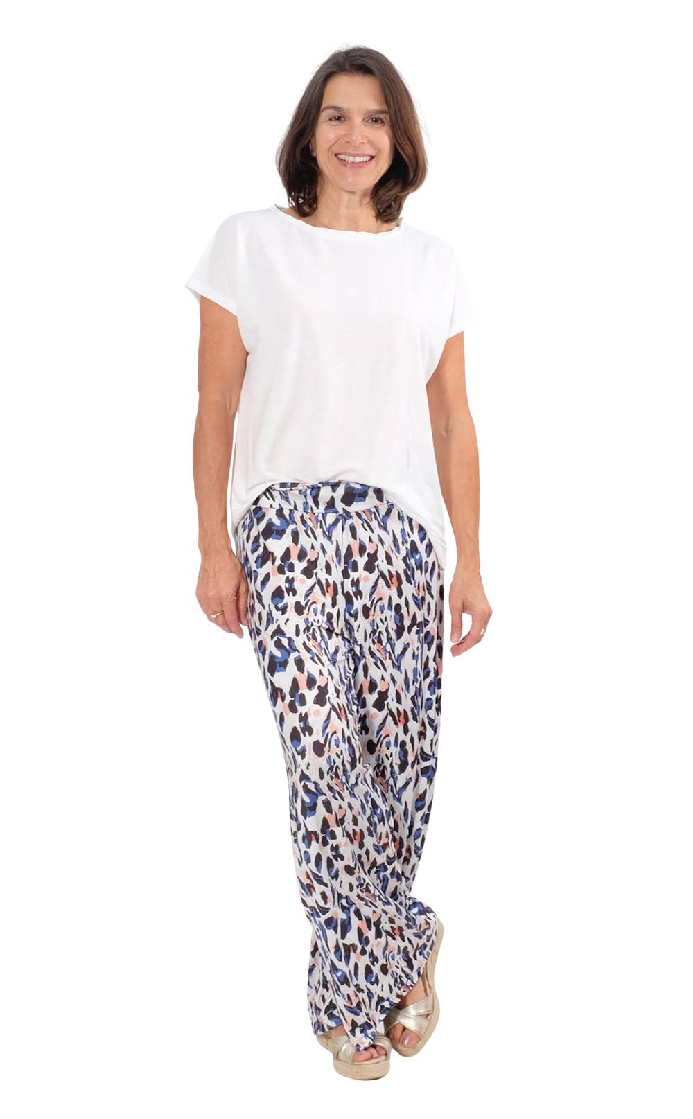 Leichtes, elastisches Mischgewebe – Line sparkling – Ecru – Bild 3