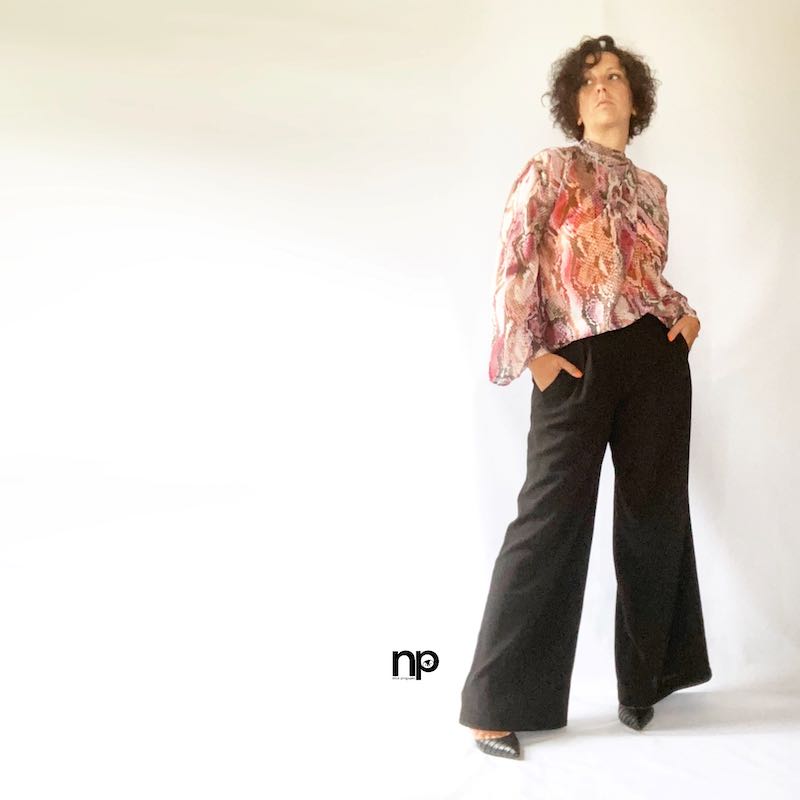 Chiffon, Musterung Schlange Pink / Braun / Schwarz – Bild 3