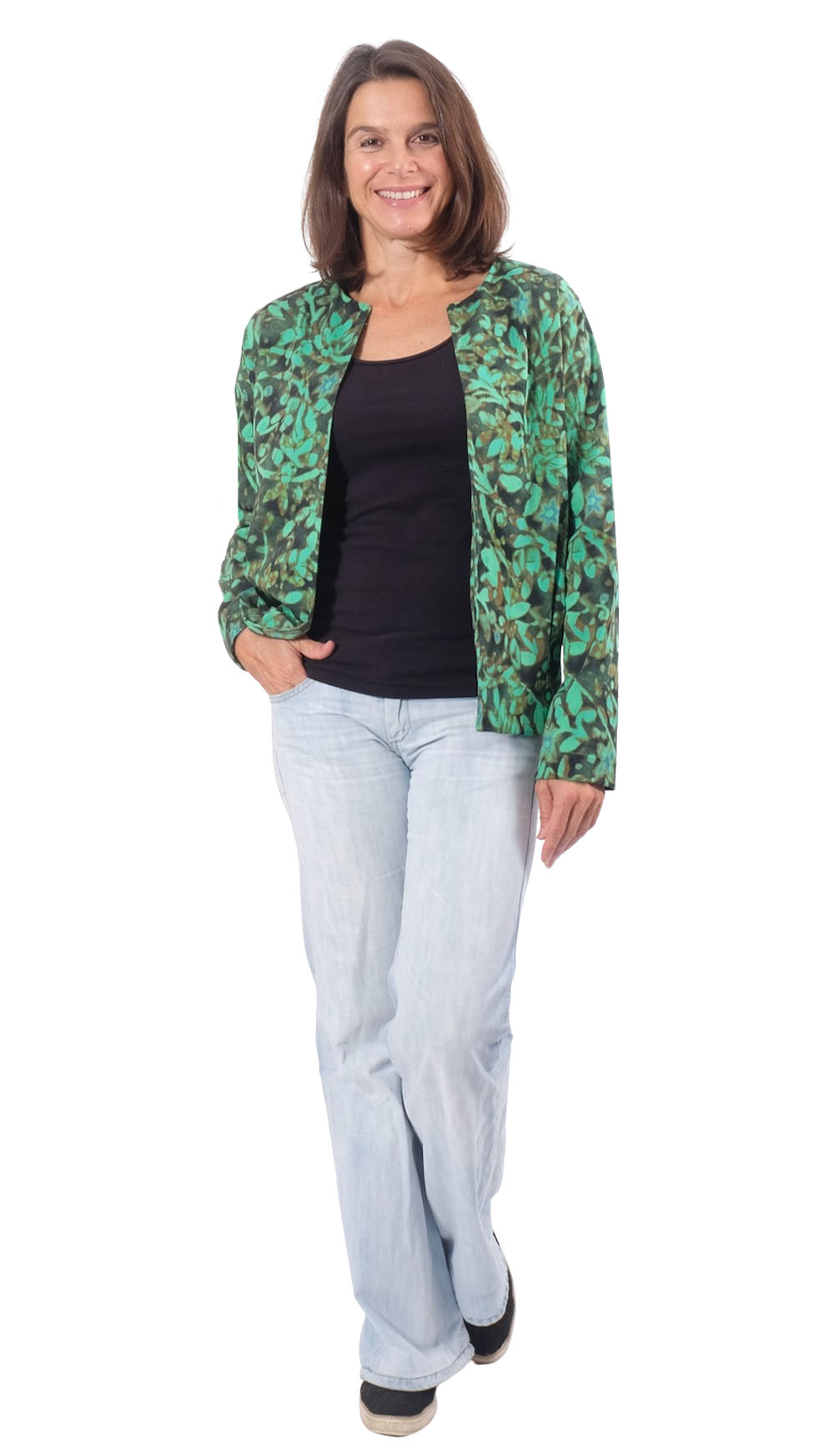 Baumwolle, Baumwollstretch, große Blumen Blau – Bild 6