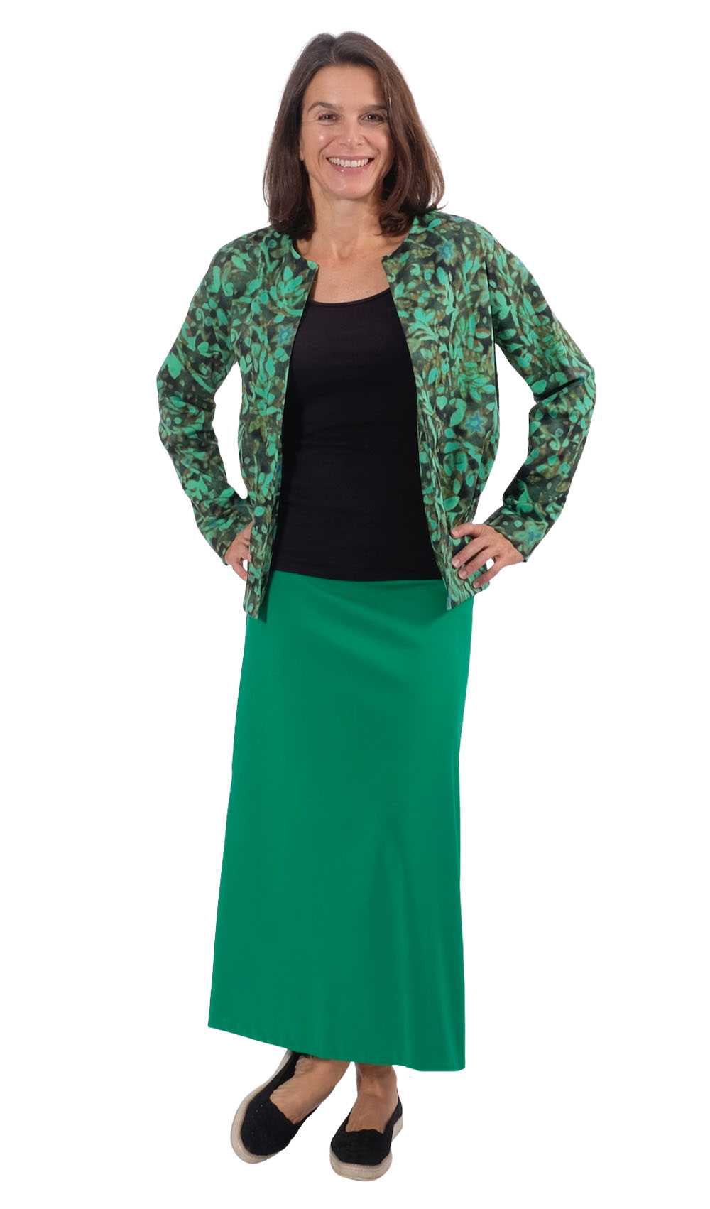 Baumwolle, Baumwollstretch, große Blumen Blau – Bild 7