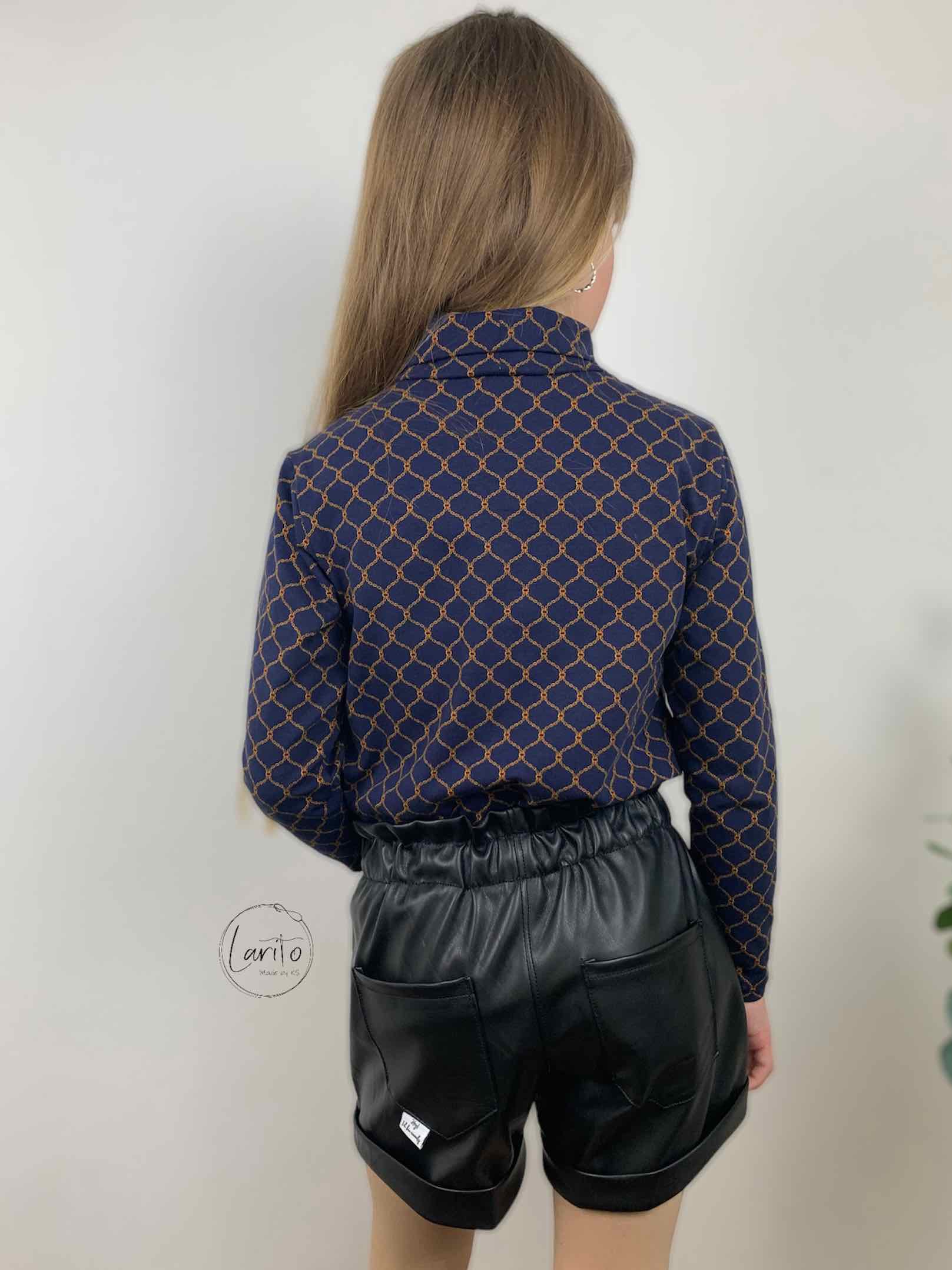 Jersey, Kettenmusterung Braun / Blau – Bild 6