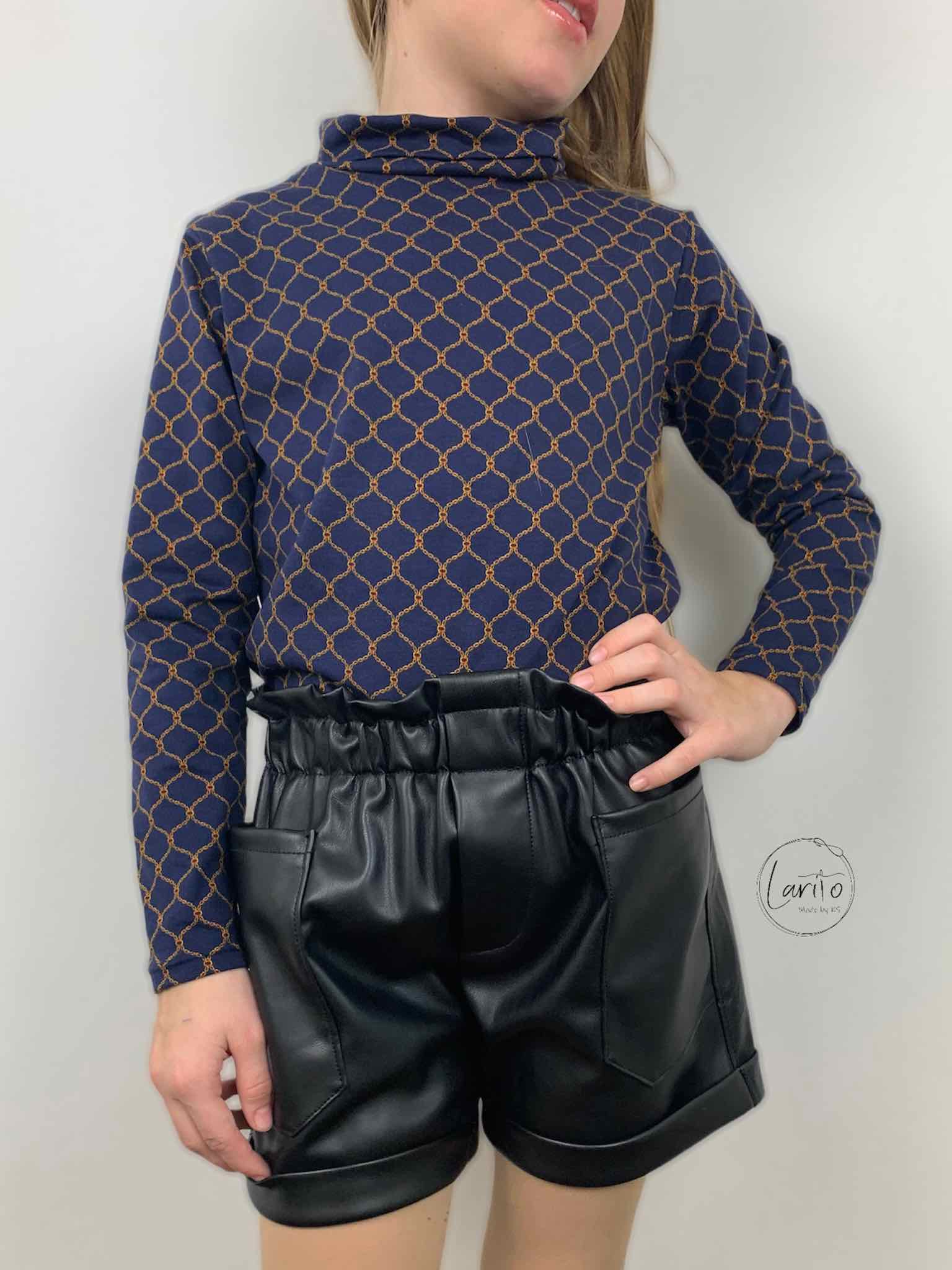 Jersey, Kettenmusterung Braun / Blau – Bild 5