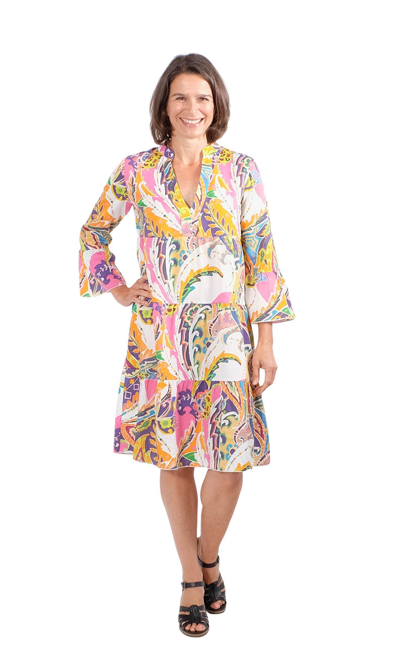 Leichter Viskose Stretch, Blumenmusterung Blau – Bild 5