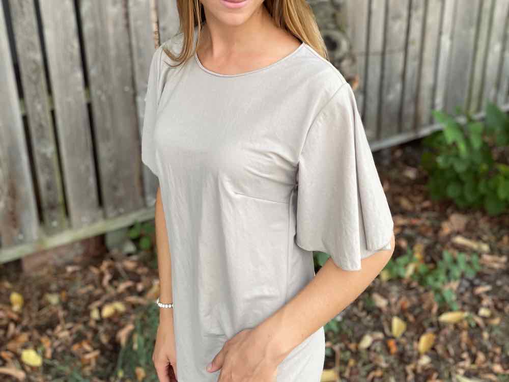 Leichtes, elastisches Mischgewebe – Line sparkling – Ecru – Bild 5