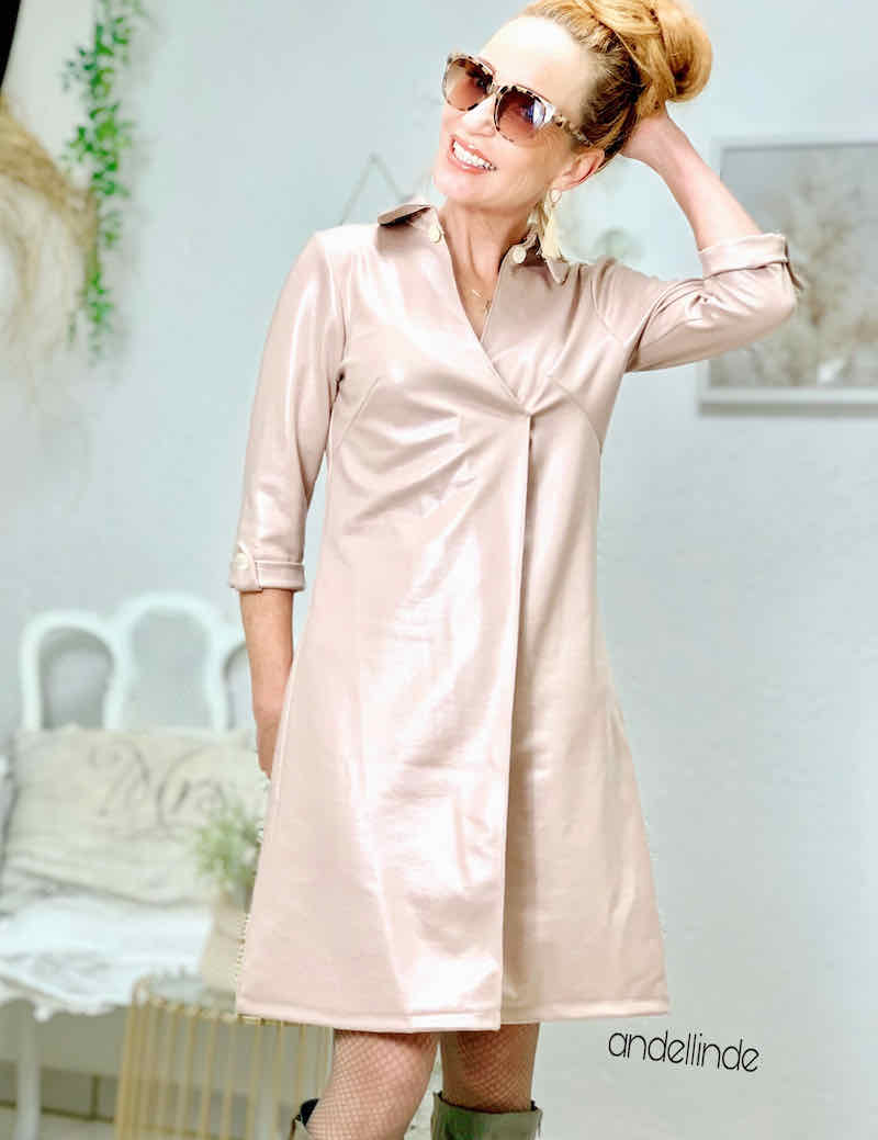 Kunstleder bi-elastisch, Glattleder mit Velour Rückseite, Taupe – Bild 6