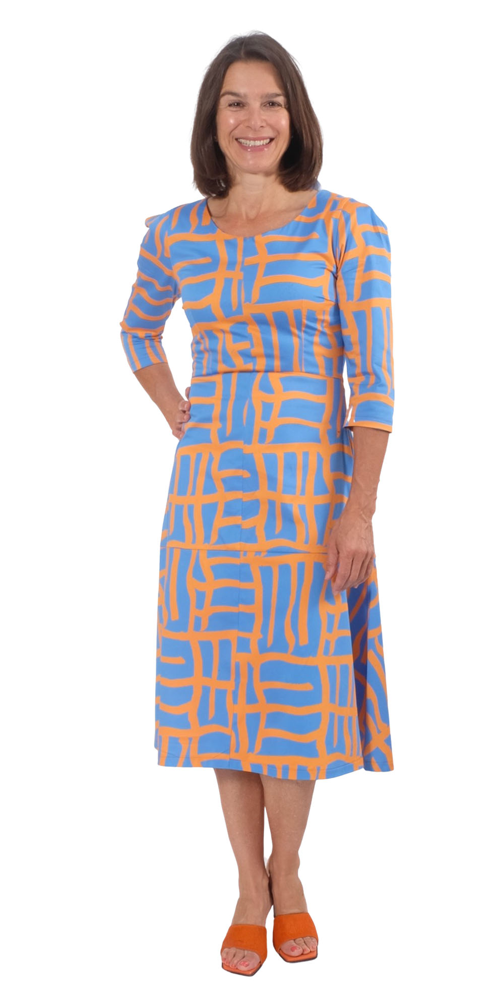 Baumwolle, Baumwollstretch, große Blumen Blau – Bild 8