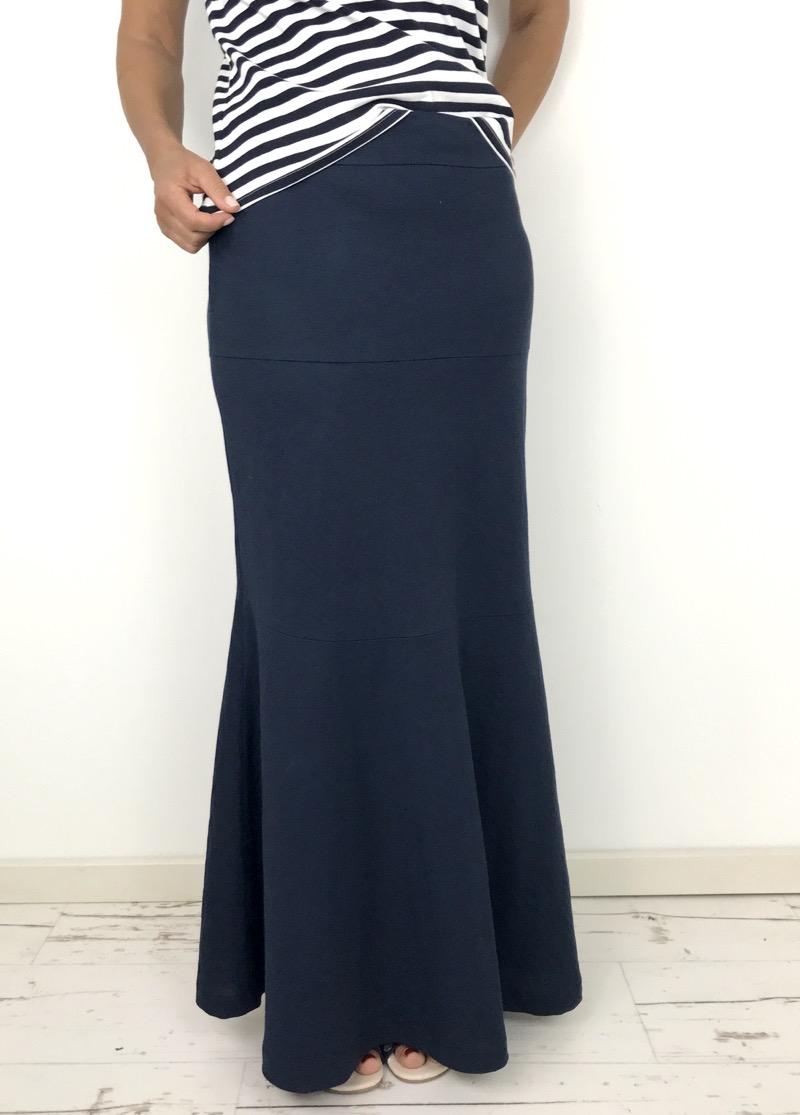 Leicht fallendes Mischgewebe, elastisch, Lino, Marine – Bild 3