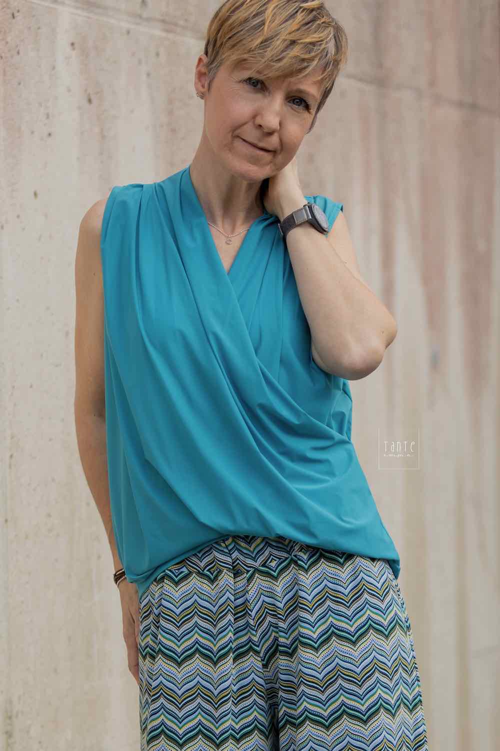 Wickelbluse, Bluse “TONJA”, Gr. 158 – Damengr. 46 – Bild 3