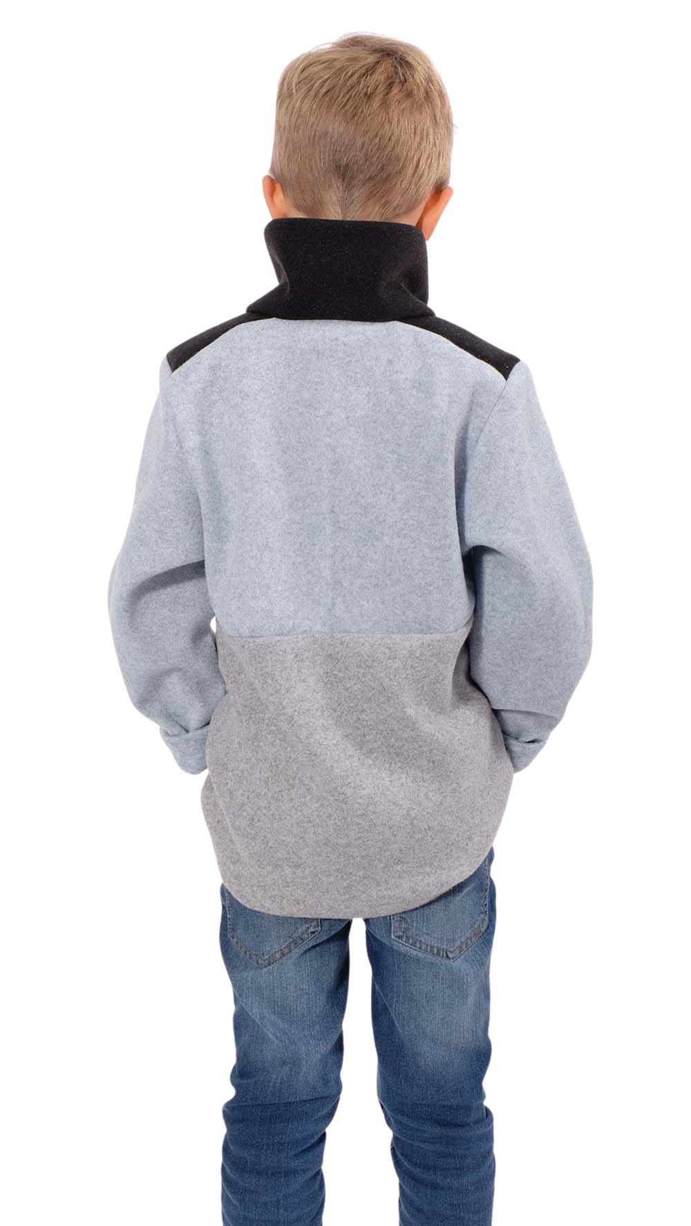 Mantelflausch, Flanell, Velour Strick – Hellgrau – Bild 6