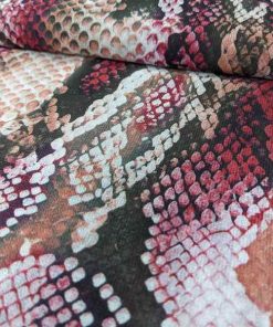 Chiffon, Musterung Schlange Pink / Braun / Schwarz