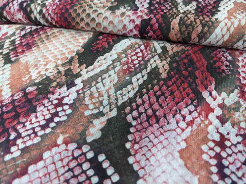 Chiffon, Musterung Schlange Pink / Braun / Schwarz