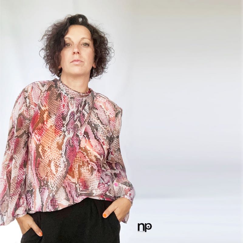 Chiffon, Musterung Schlange Pink / Braun / Schwarz – Bild 4